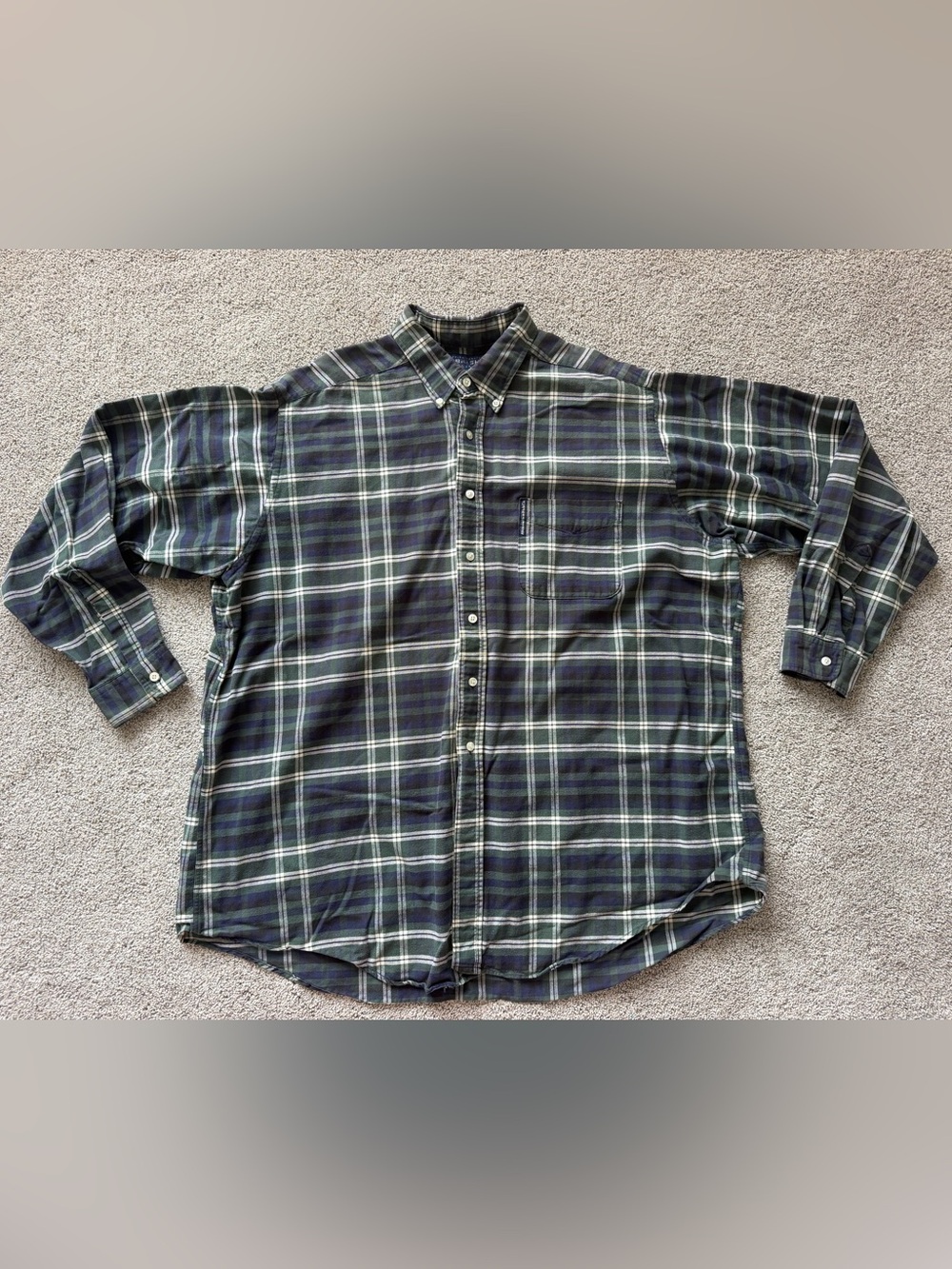 Men’s Vintage Abercrombie & Fitch Green Plaid The Big Shirt- Size XL